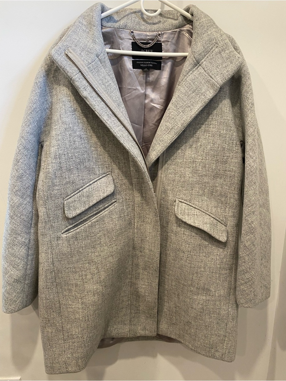 J.Crew Nello Gori Cloth Wool Coat Gray Women’s Size 14